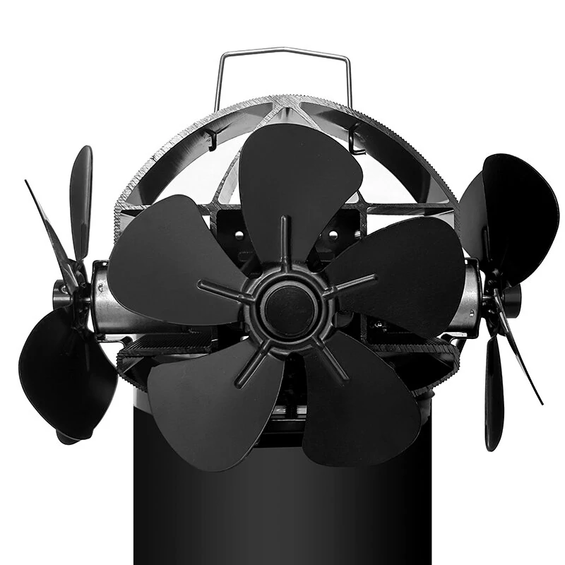 (image for) 15 Blades Heat Powered Stove Fan Wall-mounted Fireplace Fan Winter Warm Quiet Eco-Fan Portable Heater Efficient Heat